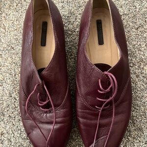 Longchamp Women's Burgundy Leather Shoes